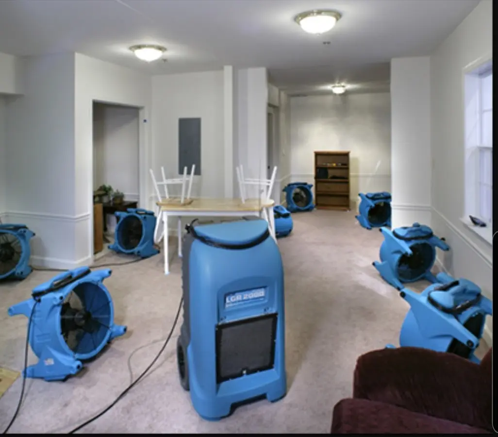 Air movers and dehumidifier setup for Water Extraction & Removal in North Tustin